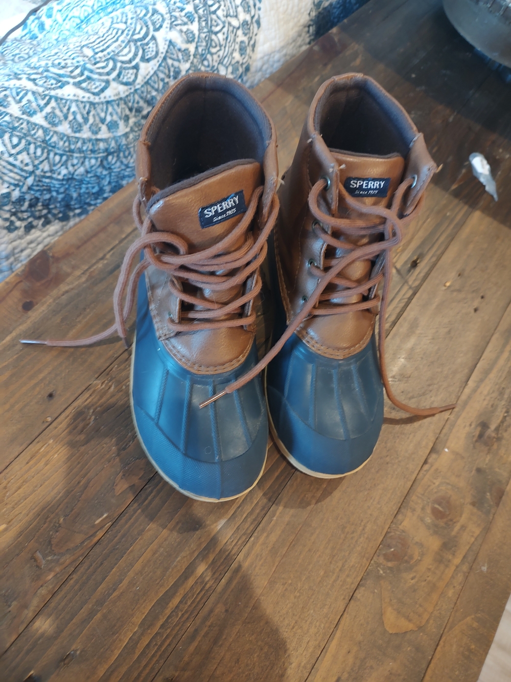 Sperry Kids Navy and Brown Waterproof Duck Boots